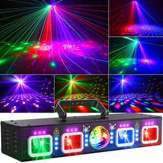 Ehaho Discolicht Partylicht L2700A, Musikgesteuert DJ Disco Licht mit DMX 512, Stroboskop Lichteffekte Partylicht Mit Fernbedienung für Weihnachten Familie Die Party Fest Der Klub Geburtstag Hochzeit