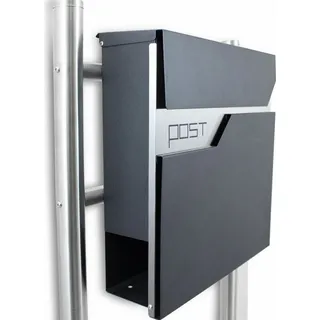 BITUXX Design Standbriefkasten 16770 Graphit inkl. Zeitungsfach