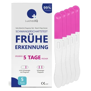 LuxmedIQ 5x LuxmedIQ Schwangerschaftstest - hCG Test 25 mIU/mL über 99% Zuverlässig 5 St