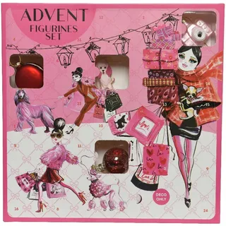 Kaemingk Adventskalender mit Christbaumschmuck Fashion & Beauty rot pink