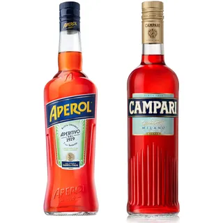 Aperol Aperitivo, 11% / Aperol Spritz - Italien's Nr. 1 Cocktail, 1 x 0,7 L + Campari Bitter Aperitif - Der italienische Aperitif und Cocktail Klassiker Campari Soda - Mit 25 Vol.-% Alkohol - 0,7 l