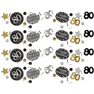 Amscan 361965 - Konfetti 80 Sparkling Celebration, Folie/Papier, 34 g, Streudeko, Tischdekoration, Geburtstag, Happy Birthday
