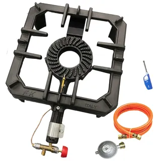 fontron ltd. GB-29SD Hockerkocher Gaskocher Campingkocher mit Zündsicherung Gusseisen kocher