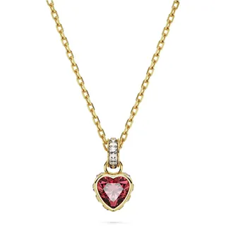 Swarovski Chroma Anhänger, Vergoldete Damenhalskette mit Herz-Motiv und Strahlenden Swarovski Kristallen