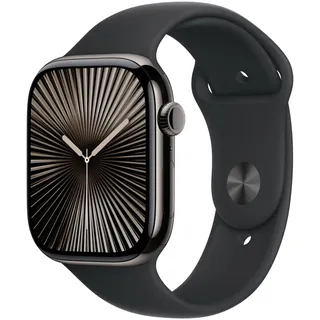GPS + Cellular 46 mm Titangehäuse schiefer Sportarmband schwarz S/M