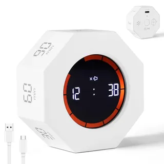 milgeol Schwerkraft-Sensor-Timer, Timer mit Pomodoro-Technologie, Zeitmanagement-Tool, Würfel für ADHS, Arbeit, Büro, Studium, Aufgaben, Kinder, Kochen, Sport