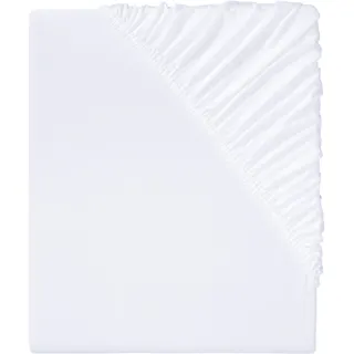 LIVARNO home Spannbettlaken Mikrofaser Jersey 90 - 100 x 200 x 25 cm (Weiß)