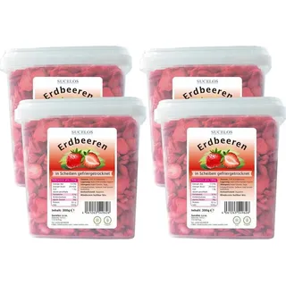Sucelos Gefriergetrocknete Erdbeeren 4x 300 g – gefriergetrocknete Früchte