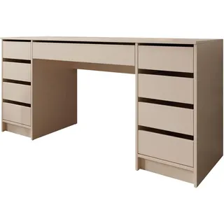 Mirjan24 Schreibtisch Sand, 9 Schubladen, Rechteckig,Rechteckig, 154x76x55 cm, Arbeitszimmer, Schreibtische, Bürotische