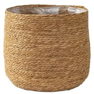 Kanylavy Blumentopf Aus Seegras - Geflochtener Pflanztopf - Dekorativer Pflanzkorb mit Kunststofffolieneinsatz im Boho-Stil M