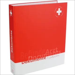 Schwäbische Albumfabrik Ordner/ Ringbinder mit Einband nach Themen: Ordner mit farbigen Einbänden thematisiert, Format ca. 280 x 320 x 60 mm, mit 2 Ring-Mechanik, Arztdokumente