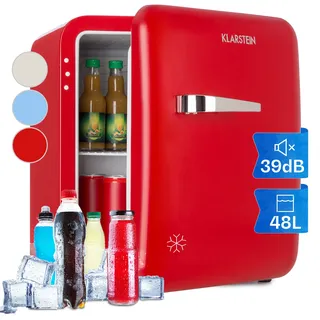 Klarstein Audrey Mini Retro-Kühlschrank (48 l, 500 mm hoch, Rot)