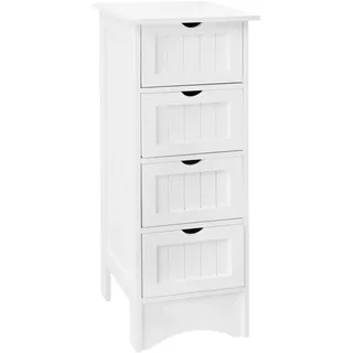 ML-Design Badezimmerschrank Weiß 30x81x30cm, Schmaler Badschrank mit 4 Schubladen