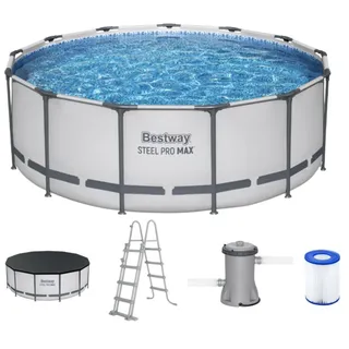 BESTWAY Steel Pro Max Frame Pool Set 396 x 122 cm inkl. Filterpumpe