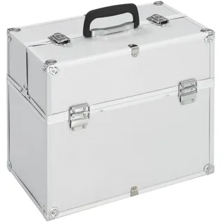vidaXL Kosmetikkoffer 38x23x34 cm Silbern Aluminium