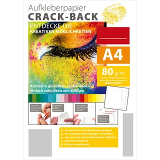 TATMOTIVE Original Crack Back Aufkleberpapier A4 weiß matt 250 Blatt