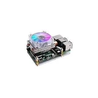 GeeekPi Raspberry Pi 4 Low-Profile ICE Tower CPU Cooler, Raspberry Pi RGB PWM Cooling Fan and Raspberry Pi Heatsink for Raspberry Pi 4 Model B & Raspberry Pi 3B+ & Raspberry Pi 3 Model B (Silver)