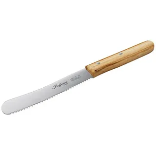 Hoffmann Germany Brotzeitmesser Buckelsmesser Solingen 11 cm Buchenholzgriff – Wellenschliff (1 Stück), Wellenschliff, Buchenholzgriff, Frühstück & Brotzeit braun|silberfarben