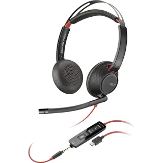 HP Blackwire C5220 USB-C Headset (Kabelgebunden, USB-C), Office Headset, Schwarz