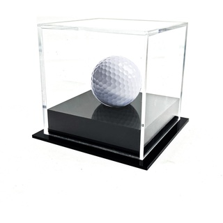 HH-Golf Klarer Acryl Golf Ball Display Case, Golf Ball Showcase für Loch in einem Ball, Staubschutz transparenter Aufbewahrungskasten für Souvenir Golfball, 10 x 10 x 9 cm