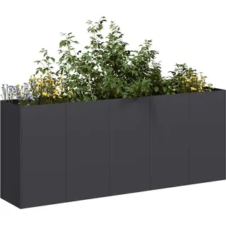 vidaXL Pflanzkübel 200 x 40 x 80 cm kaltgewalzter Stahl Schwarz