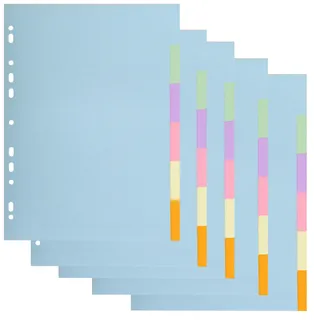 Lot de 5 intercalaires sous film - 6 positions - carte recyclee