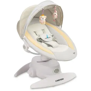 Caretero Kinder Schaukelstuhl Opti - 360 Grad Drehung - Moskitonetz - Beige