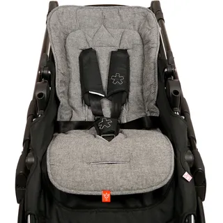 Kaiser 6537870 Sommer Komfortauflage Kinderwagenauflage Kinderwageneinlage Sitzauflage"Crown", anthracite melange