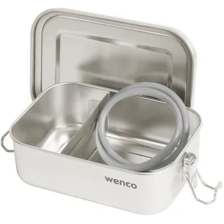 Wenco Lunchbox 555661, Edelstahl, mit Bügelverschluss und Trenner, 16 x 11,3 x 5 cm,