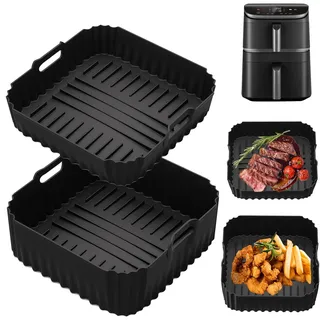 Silikonform Airfryer Zubehör Speziell für Cosori Turbo Tower,für Cosori Turbo Tower Pro & Smart 10,8L Silikonform Heißluftfritteuse 2 kammern Double Stack für COSORI DC111,DC112 & DC113S (6,5L&4,3L)