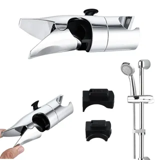 Yuanchu Handbrause Halterung,Duschkopfhalterung ohne Bohren Verstellbar Duschkopfhalter für 18-25mm Gleitstange Universal Duschhalterung 360° Drehbar Duschbrause Halterung Brausehalter für duschstange