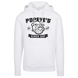 MERCHCODE Popeye Barber Shop Hoody in Weiß, S