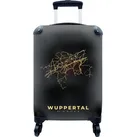 MuchoWow® MuchoWow® Koffer Handgepäck Trolley Rollkoffer Kleine Reisekoffer mit 4 Rollen - Karte - Wuppertal - Gold - Stadtplan - Cabin Size < 5... - Bunt