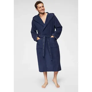 bruno banani Herrenbademantel »Danny, Normallänge & Überlänge, auch in extra lang, Hotelbademantel«, (1 St.), mit Logostreifen, Herren Bademantel aus 100% Baumwolle, S-4XL Gr. XXXL Länge: 125 cm, marine, , 20845720-XXXL