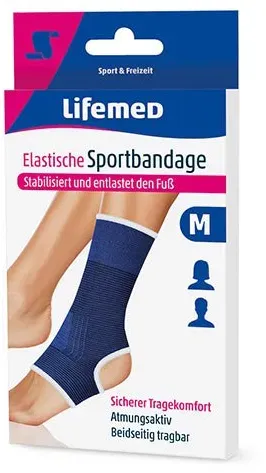 Lifemed Elastische Sportbandage blau "Fußgelenkschutz" L / 12 Stück