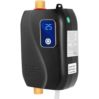 Durchlauferhitzer Klein 220v 3500w, Elektrische Durchlauferhitzer Küche Dusche Garten, Untertischboiler Mit Lcd-Digital-Temperaturanzeige, 25-50°C