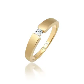 Elli Ringe - Ring Verlobungsring Diamant (0.11 ct.) 585 Gelbgol - Gr. 52 MM - in Gold - für Damen