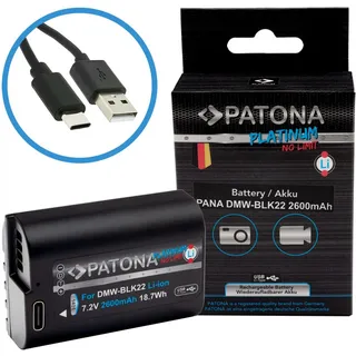 PATONA Platinum Akku Panasonic DMW-BLK22 mit USB-C Input
