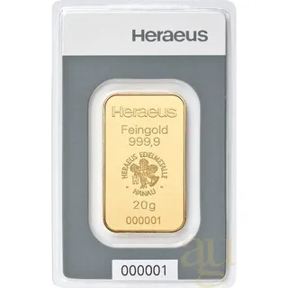 20 Gramm Goldbarren Heraeus