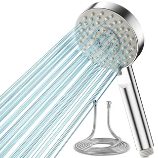 Magichome Duschkopf mit Schlauch 2M, Duschkopf Wassersparend mit 5 Strahlarten, Turbogeladenes Design Hochdruck Handbrause Wassersparend Duschbrause für Baden