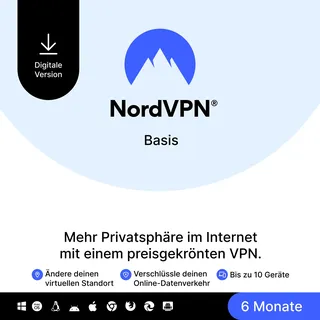 NordVPN Basis, 10 Geräte, 6 Monate, Premium-VPN-Software, Digitaler Code