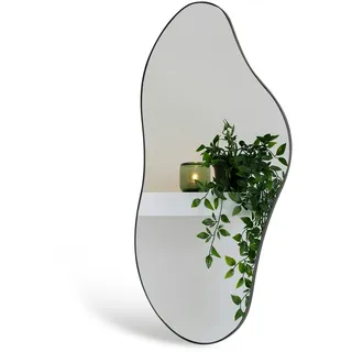 Ymahizax Asymmetrischer Wandspiegel, 98x45 cm Dekorativer Spiegel für Badezimmer, Flur, Schminken, Ankleiden - Hängender Spiegel mit Rahmen für Wohn-/Schlafzimmer Dekor