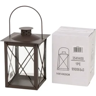 Boltze Laterne Farol Windlicht ohne Kerzen Dekoration für Wohnung Höhe 20 cm / Braun