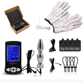 Estim Sex, Elektro Shock Analplug Analdildo Penisring Handschuh Pads Zur Elektrostimulation Reizstromgerät Folter Stimulator Sexspielzeug für Frauen Männer Paare