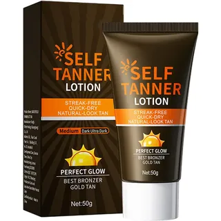 Nurvidis Bräunungscreme, Selbstbräuner, Bronzer Lotion, 50g Solarium Bräunungsbeschleuniger Creme, Dark Selbstbräuner Für Gesicht Und Körper Für Einen Gleichmäßigen Soft-Bräunungs-Effekt