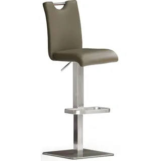 MCA Furniture Bistrostuhl MCA FURNITURE "BARBECOOL Barhocker Bistrostuhl Tresenhocker", braun (cappuccino, edelstahl gebürstet), B:40cm H:91cm T:50cm, Stühle, mit Rückenlehne, Bodenplatte eckig, 180 drehbar Sitzhöhe von 55-80 cm