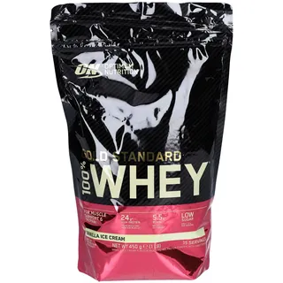 Optimum Nutrition Gold Standard 100% Whey Vanilla Ice Cream Pulver 450 g