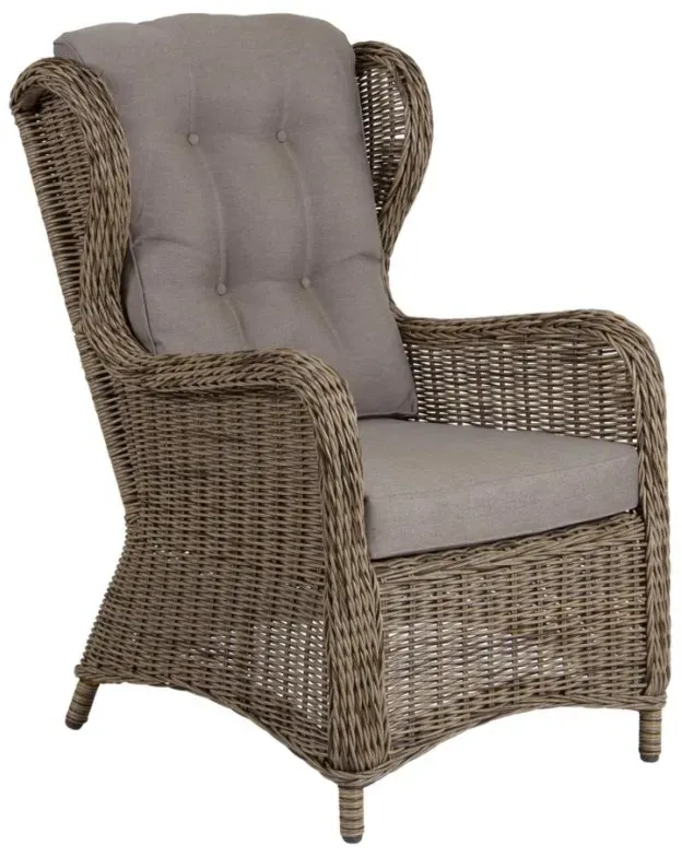Gartensessel Rosita von Brafab aus Kunst-Rattan mit Outdoor-Kissen, klassisch, natur, bequem und pflegeleicht