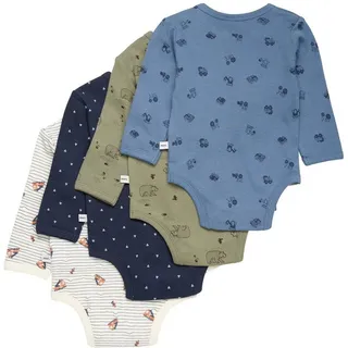 PIPPI Babywear 3819_959_62 Baby-Body/ Einteiler 4 Pack Langarm-body - Deep Lichen Green - 3 Monate