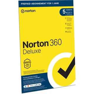 NortonLifeLock Norton Security Deluxe 2025 - 5 Geräte 1 Jahr PKC Internet Security - Ohne Abo